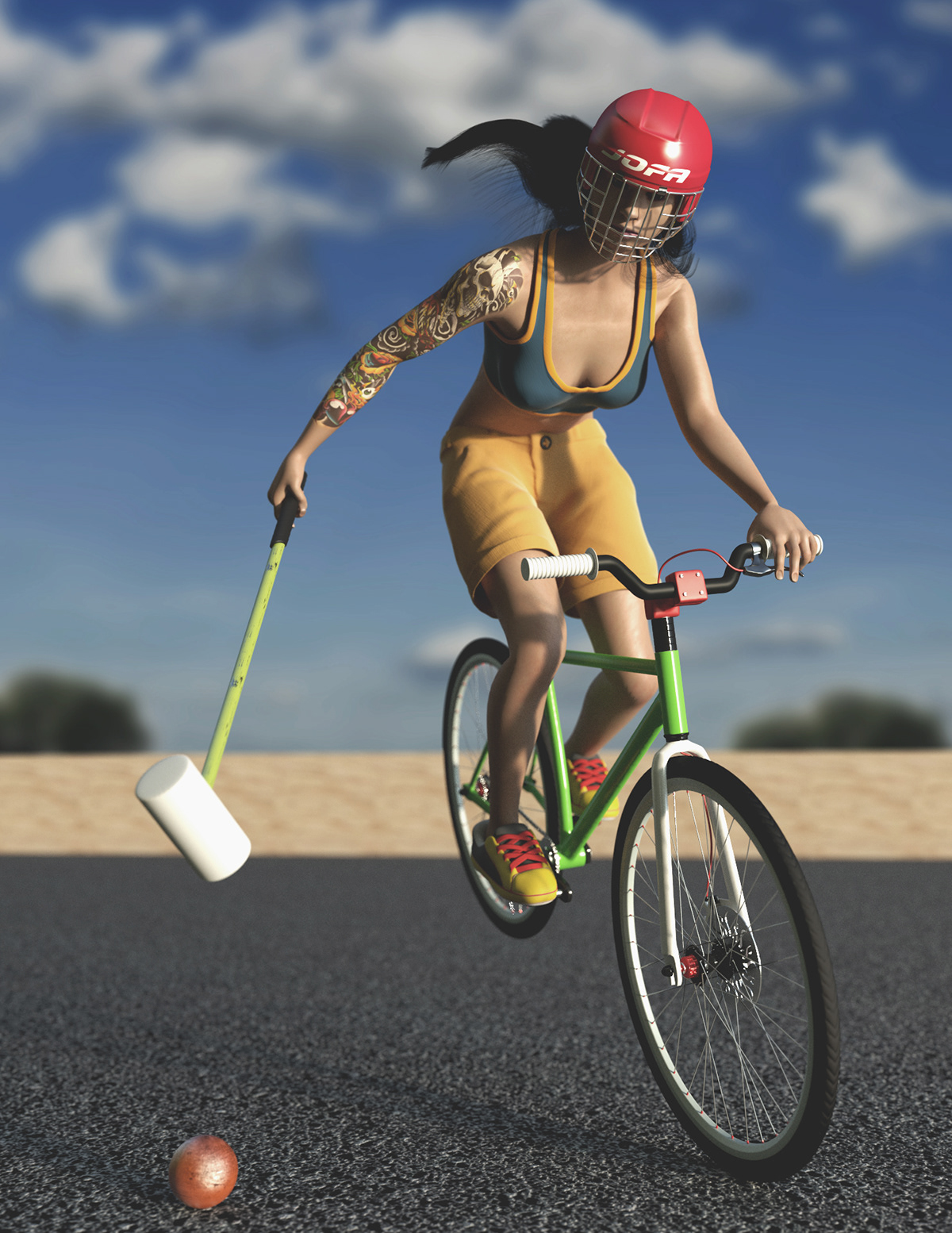 Bike bike polo girl sport