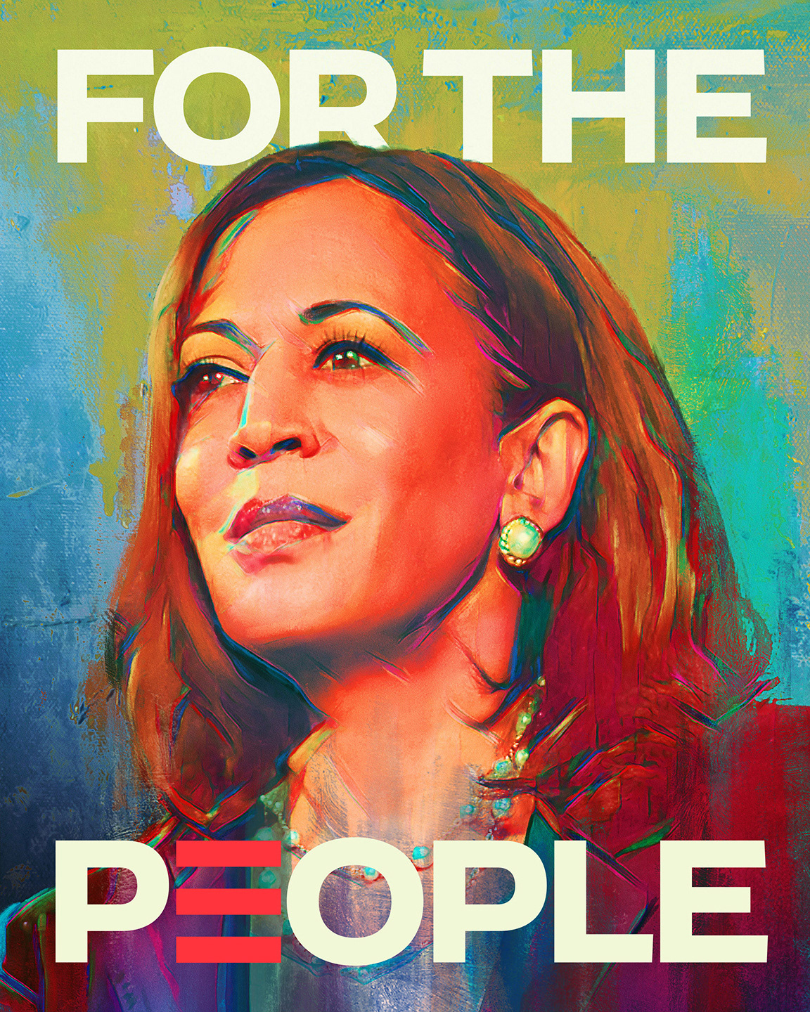 Portrait of Kamala Harris, first female Vice President in United States history 