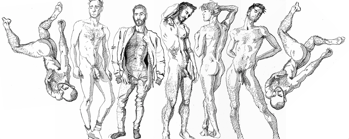 ink nude boys anatomy Figure Drawing