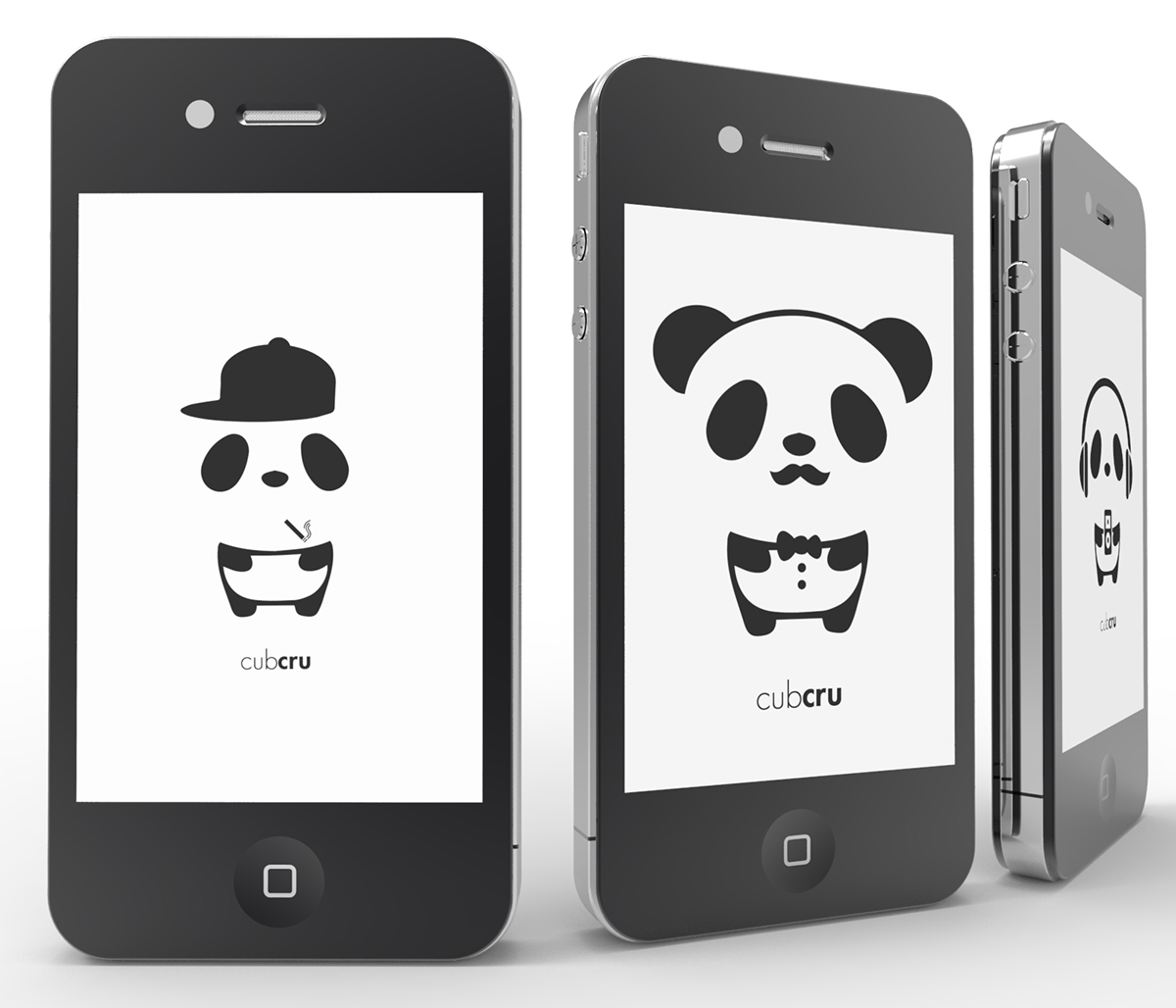 stationary Panda  logo Logo Design Icon Render cub business card usb cup Mug  3D