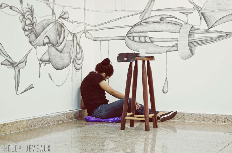 pencil graphite abstract installation art