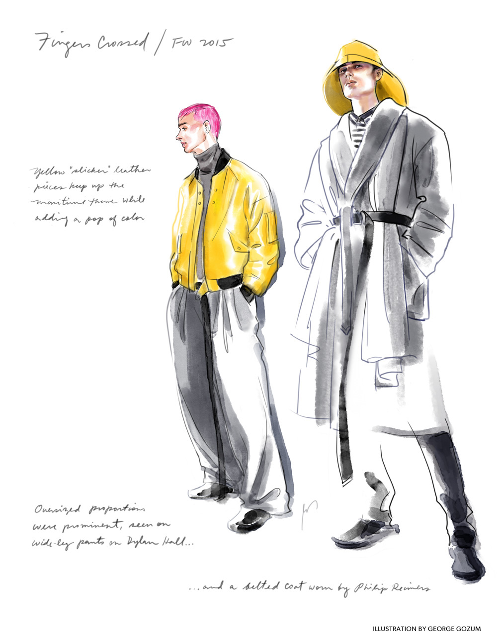 fashion illustration digital illustration Menswear models watercolor digital watercolor