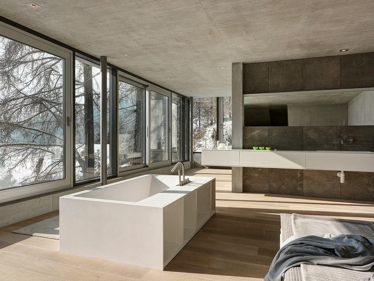 architecture Bruno Helbling Cavigelli house Interior modern photo Photography  Switzerland winter
