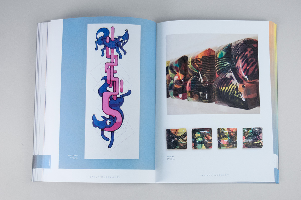 Adobe Portfolio book book design type print editorial gradient rainbow issue cover design art Exhibition  edition Art journal chimera