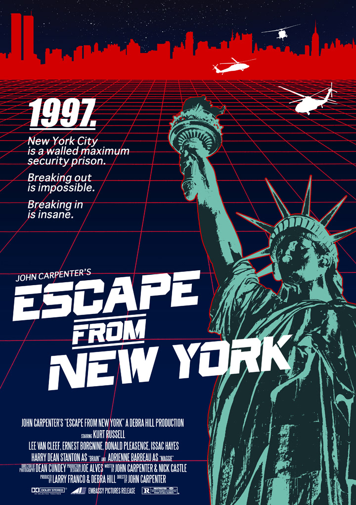ESCAPE FROM NY John Carpenter movie poster film poster 1980's Kurt Russell