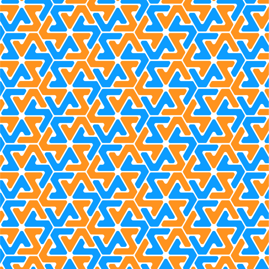 pattern hexagon orange blue fabric Illustrator vector