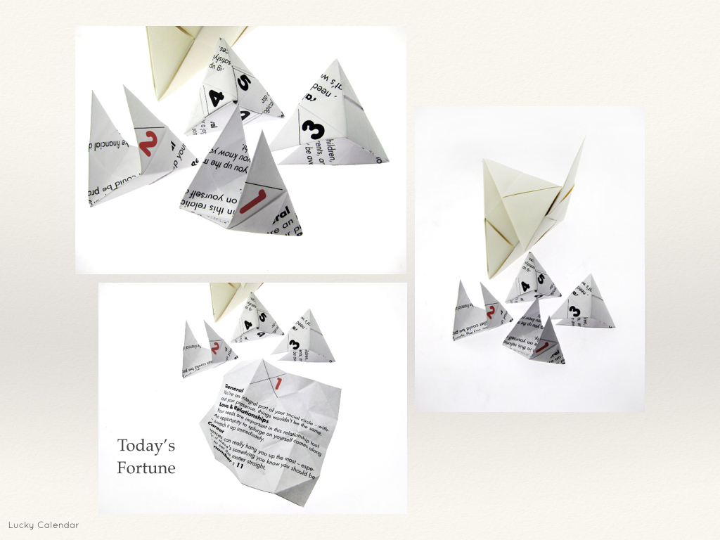 calendar origami  puzzle folded lucky fortune fortune cookie horoscopes fate zodiac