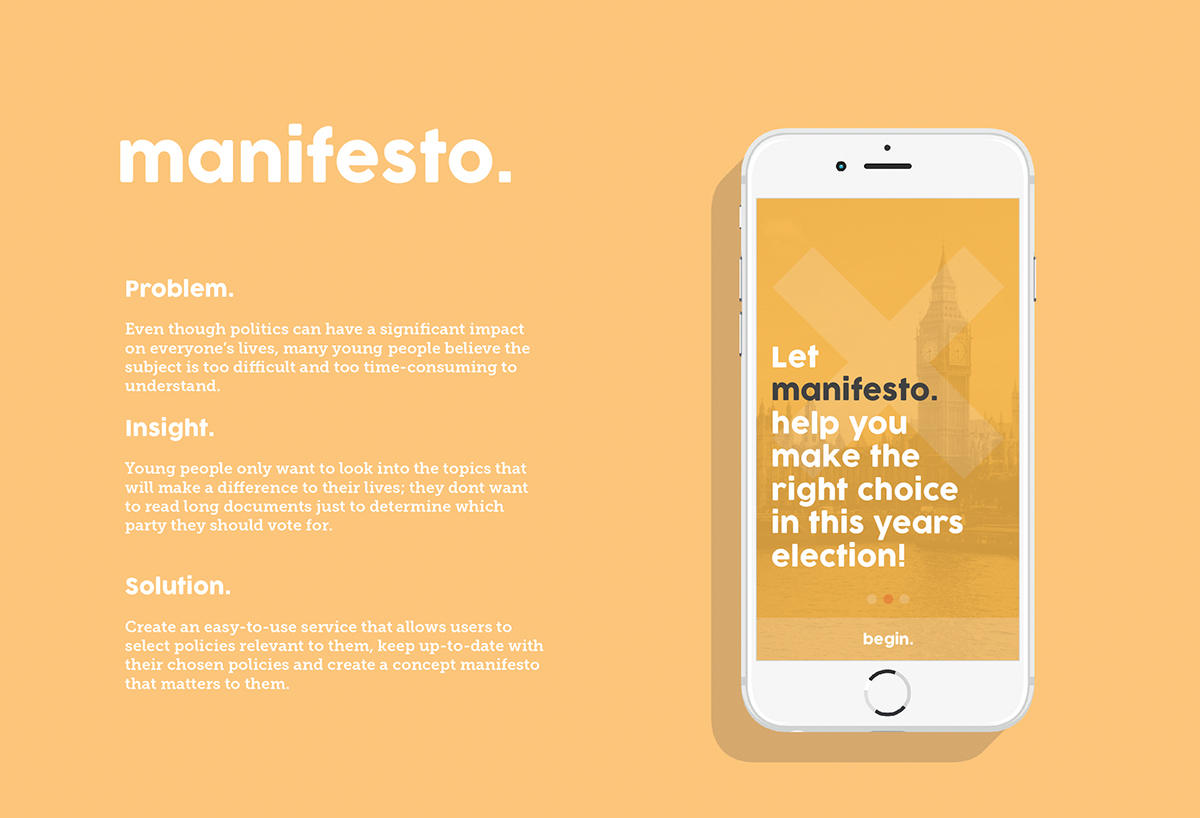 politics Election manifesto app user experience Adobe25under25 pastel