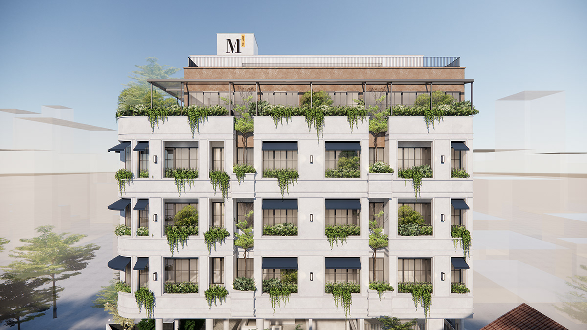 building architecture Render exterior enscape design coliving mvillage