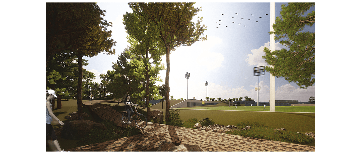 Render plans sports centre Competition visualisation architecture archviz