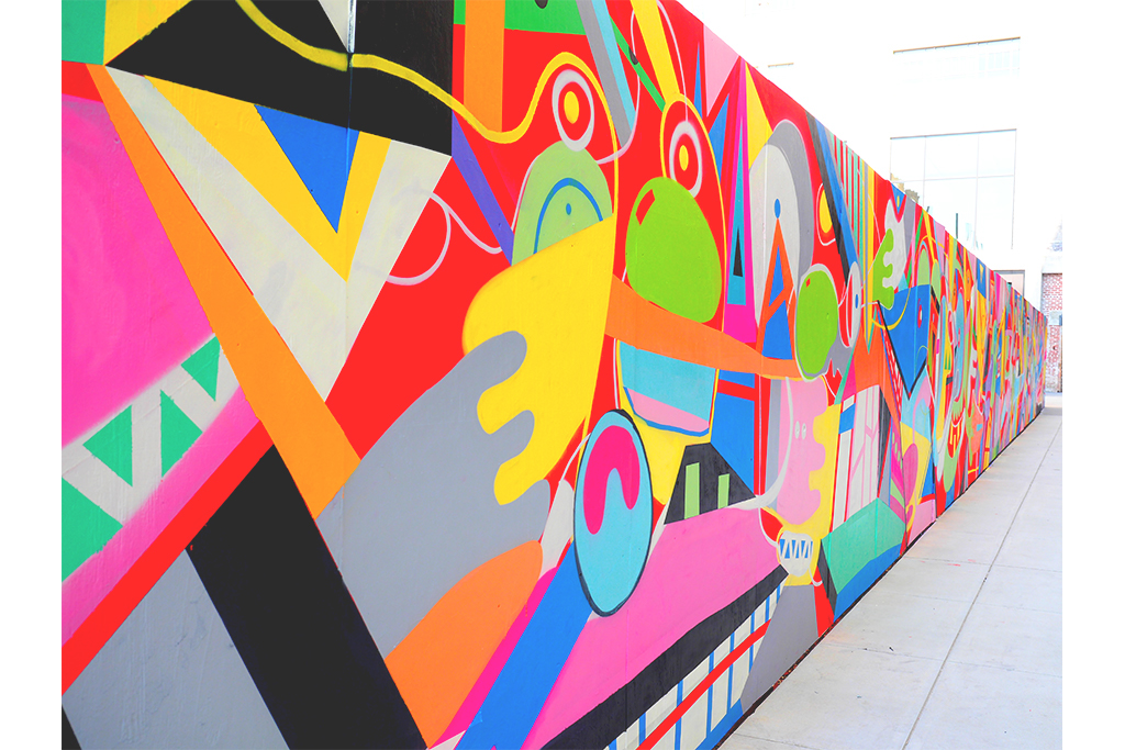 Mural walls colors pop 80s teeth eyes freehand handtype characters