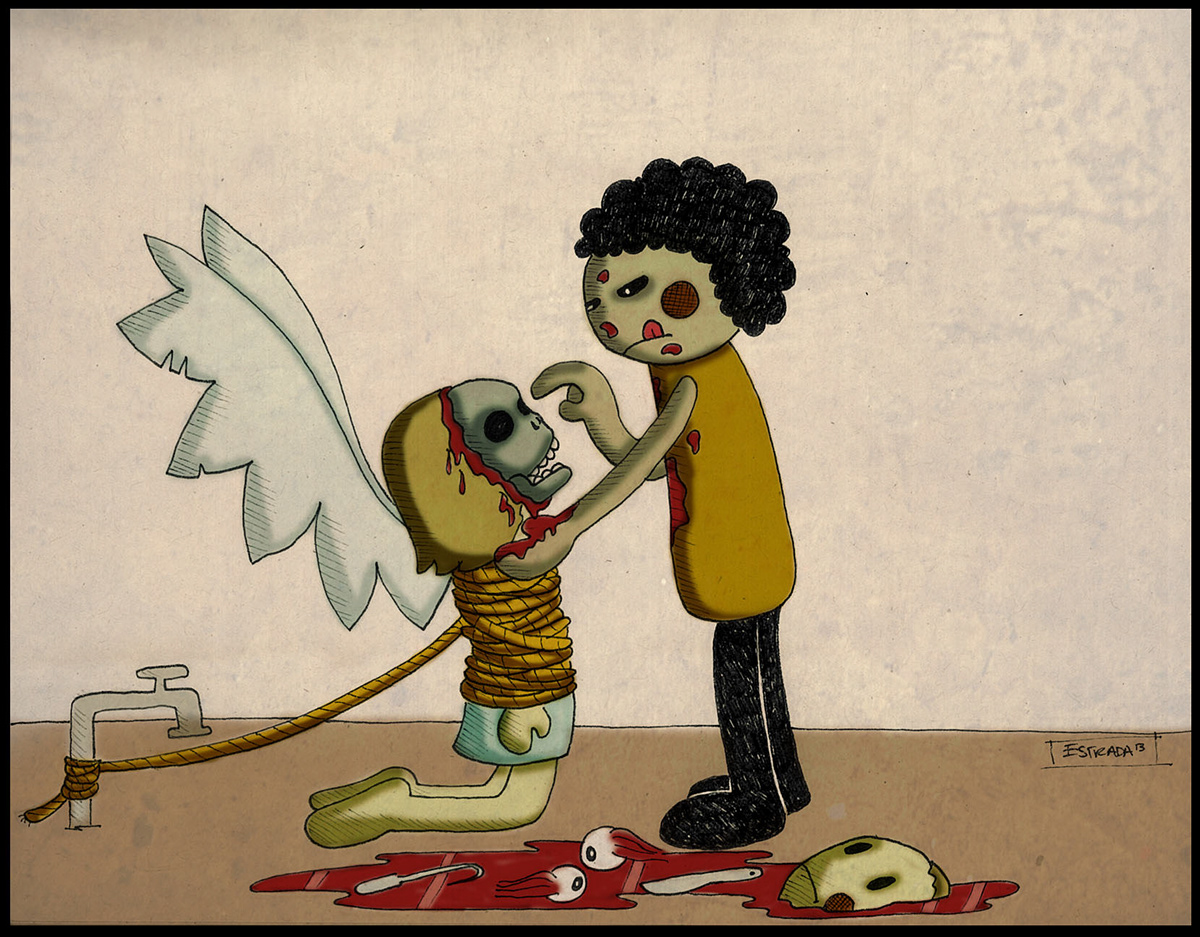 ilustracion cartoon caricaturas mexico usa funny diversion familia family dead death Muerte estrada yavistes fakefriends