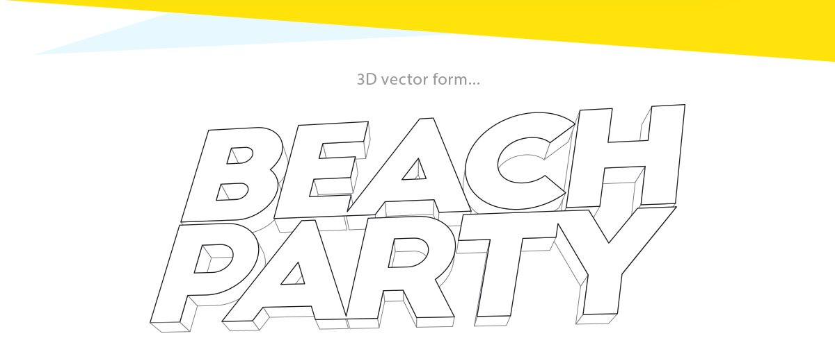 beach party sea ball blue Sun summer water palms balloon splash 3D vector layer effects poster