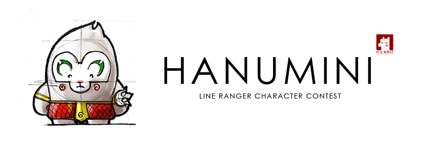 Character design Hanuma Hindu God cute itsKRIT