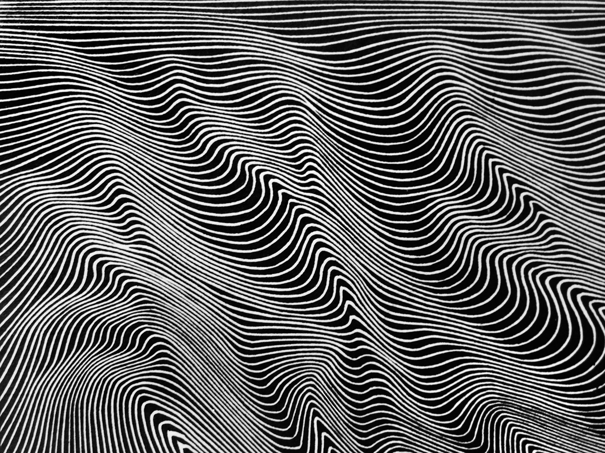 Linoleum graphic graphic printmaking Bogdan Milosevic desert hills abstraction texture black linocut