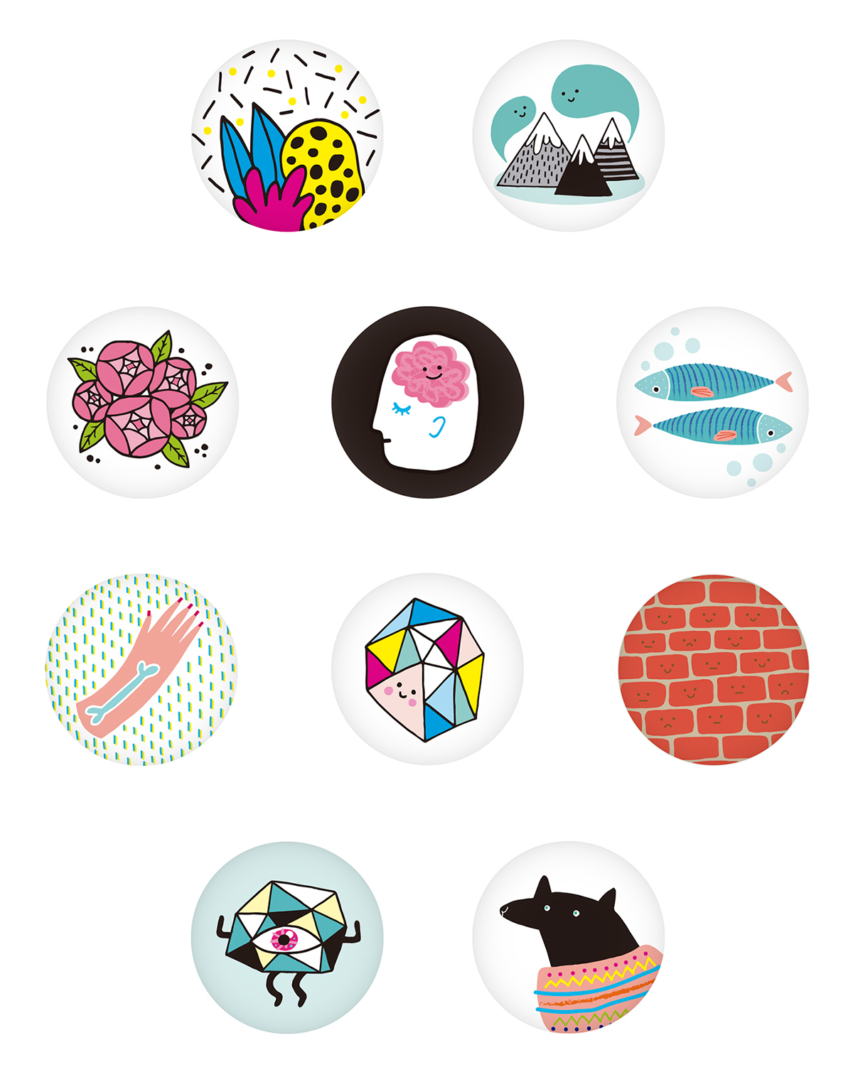 pin pins Badges pinbadges buttons pinbuttons colorful characters funny little cute