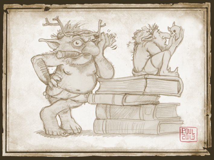 Troll children Fantasy storyboard book frame