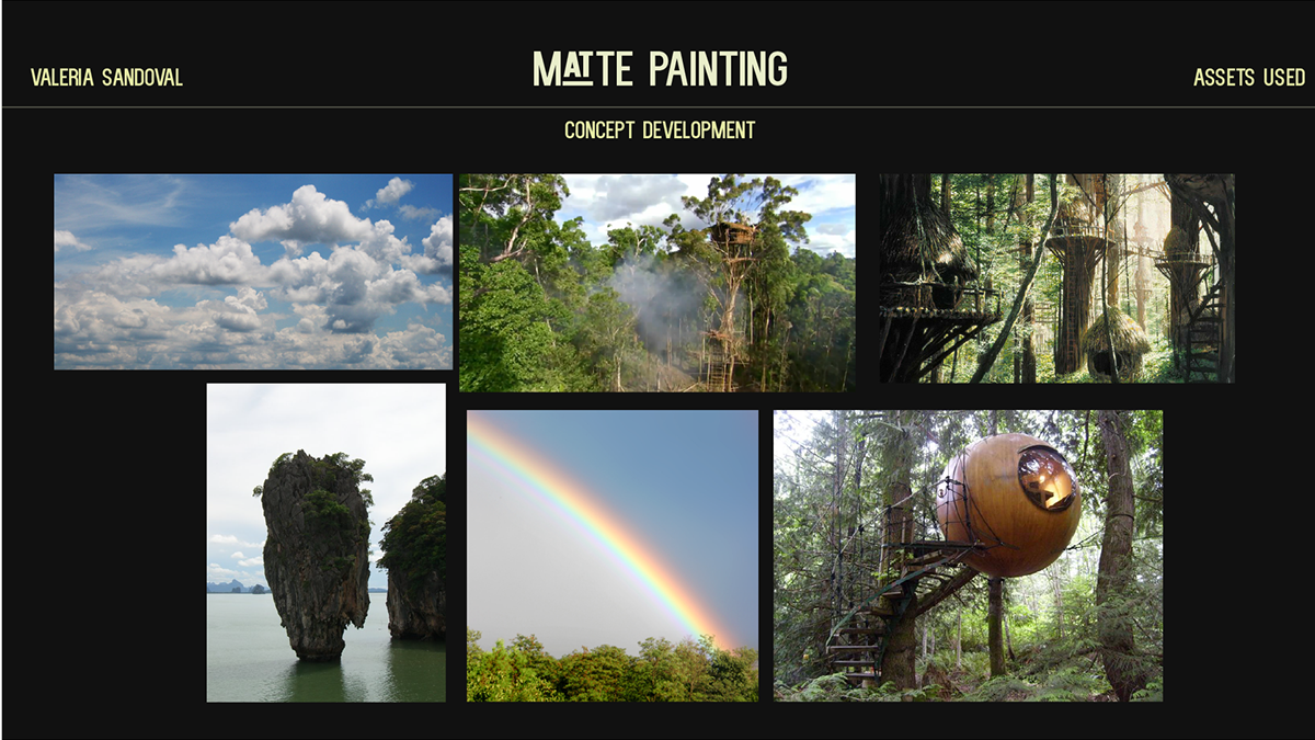 fantasy Matte Painting digital psd tablet Cintiq jungle tree house floating island