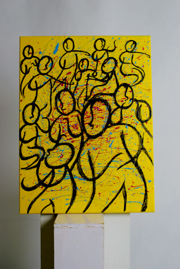 lines canvas cyan magenta yellow black abstract