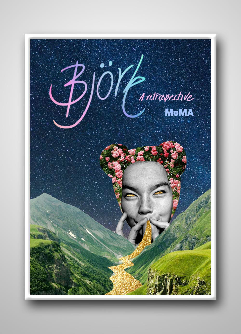 bjork Promotion Design Promotion collage Bus Shelter sticker subway poster wheatpaste billboard