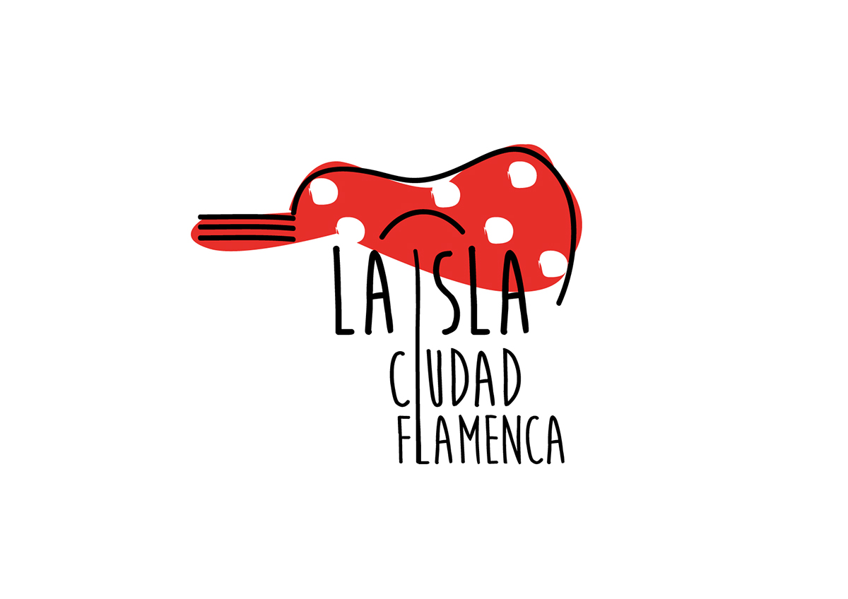 Flamenco guitar Guitarra spain españa logo Logotipo red lunares branding 