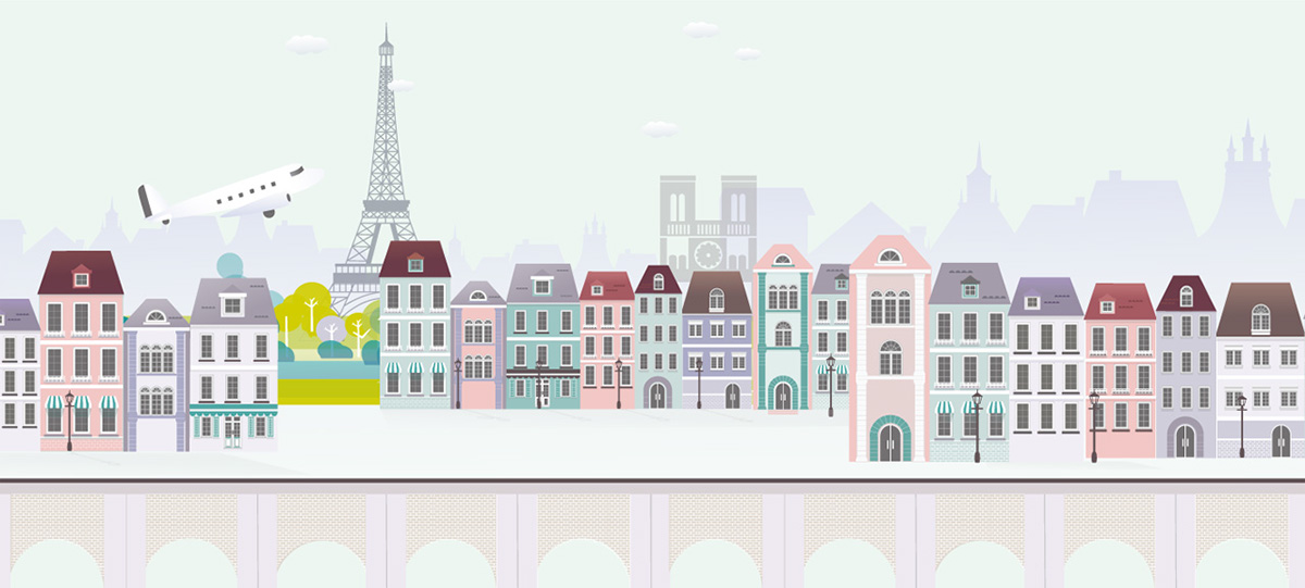Canal+ Food  cook Travel Europe paper vector cutout stop motion city
