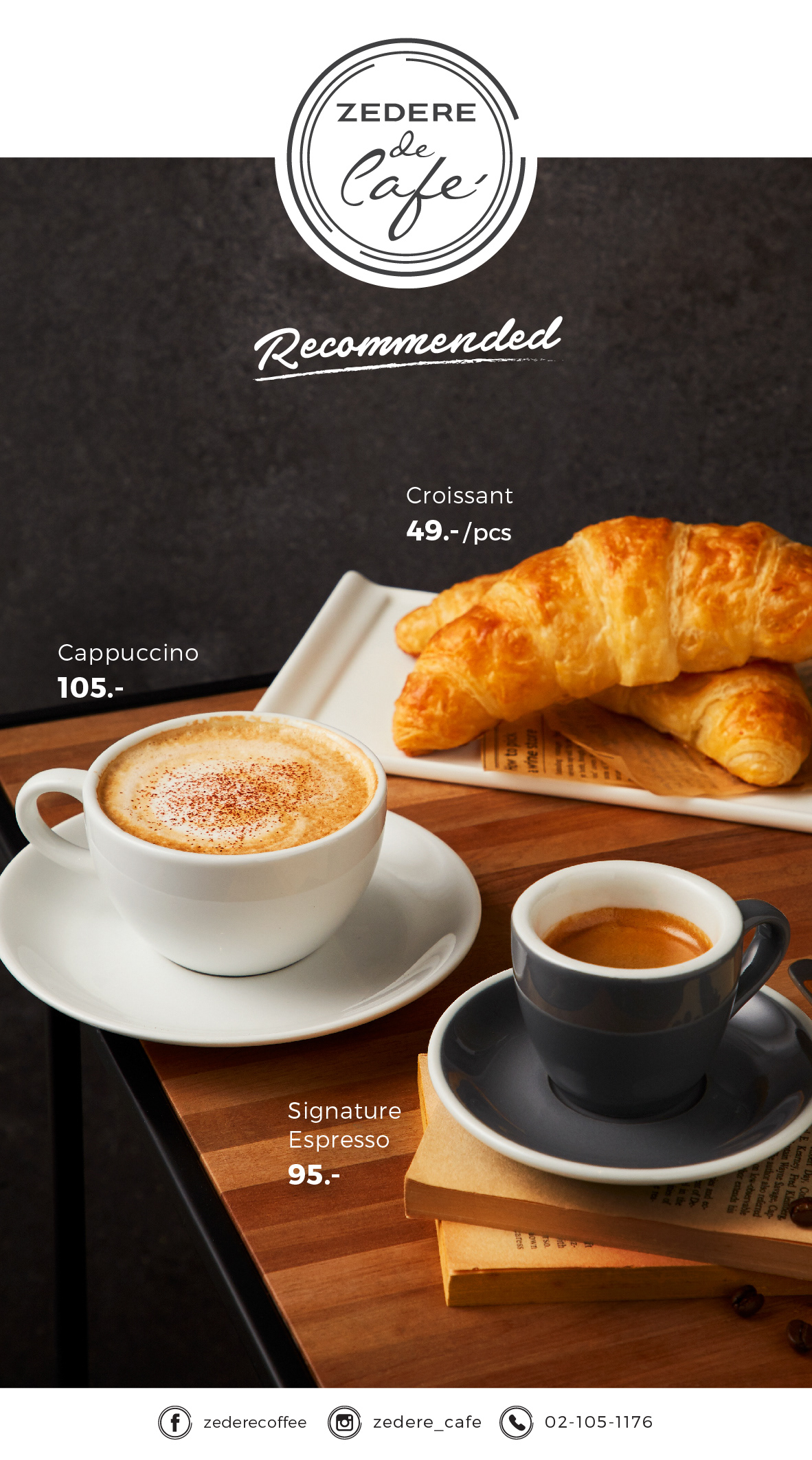 zedere cafe Coffee foodmenu drinkmenu menudesign westerdesigns foodgraphic latte