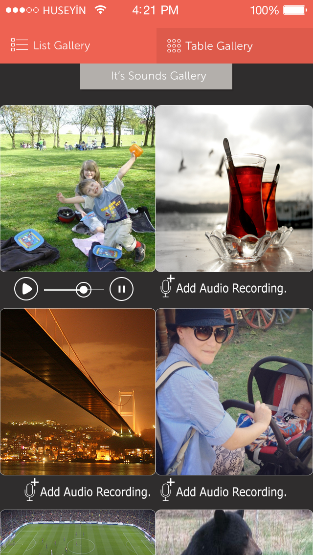 sounds gallery pic Audio image Paris Eifel app design UI UIX app iphone 5s application designer