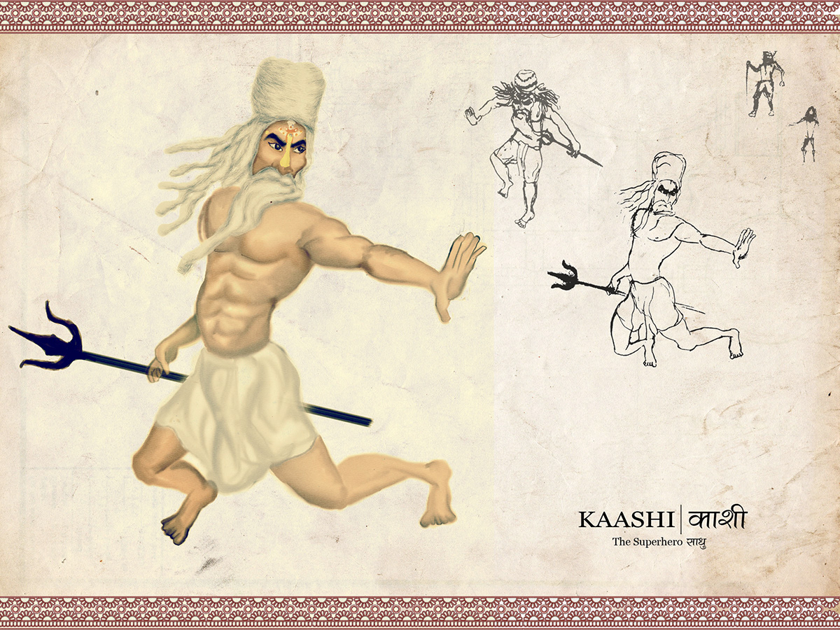 sadhu Indian Character design indian mythology benaras indian sage yogi kumbh mela illustration