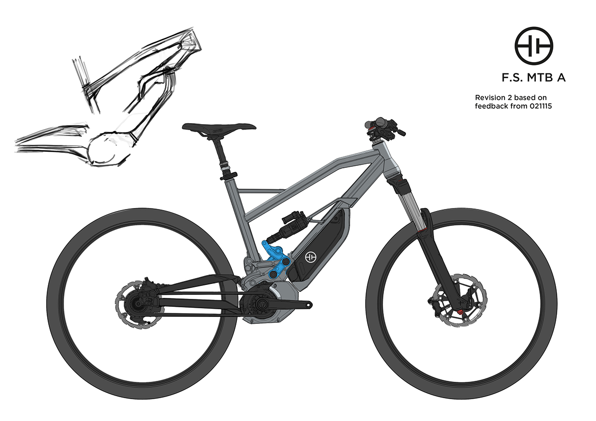 Ebike downhill MTB concept design Bicycle