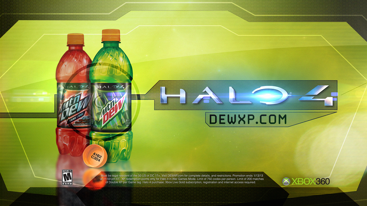 Mountain Dew Halo 4 ui design end tag design
