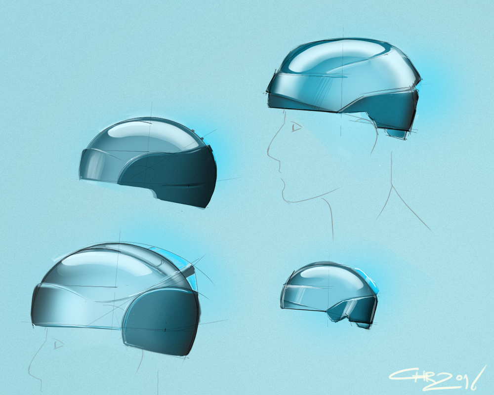 sketching product sketch design sketch Digital Sketch helmet sketch wacom Helmet smart cap ranscombe airbrush