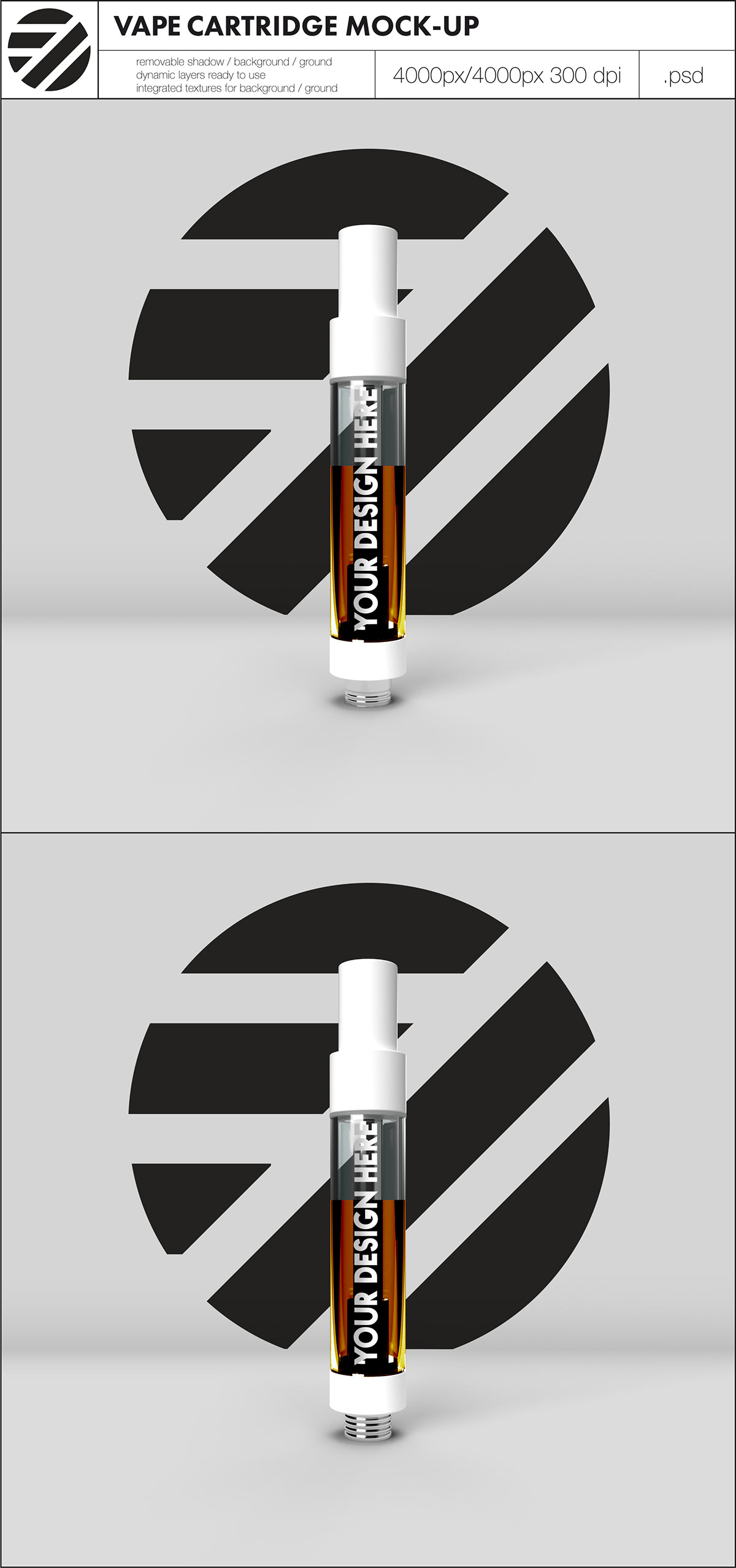 3D cartridge Mockup model Packaging Packshot psd Vape free freebie