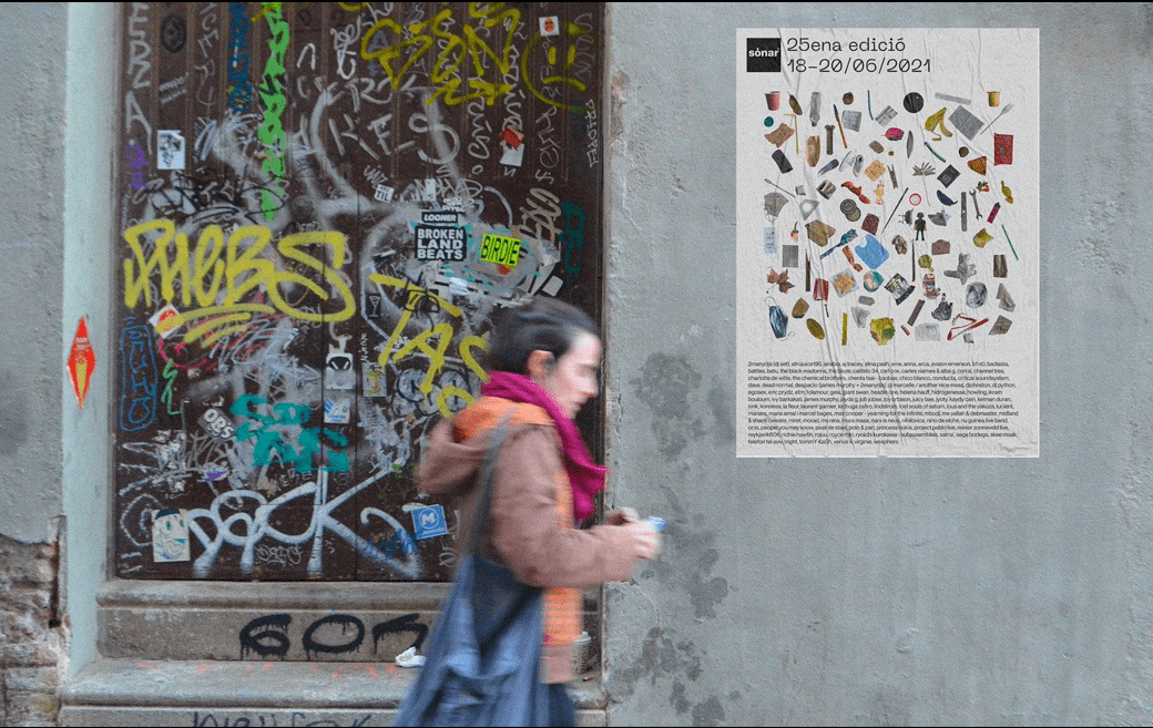 graphic design  visual identity barcelona campaign Identity Design Music Festival Poster Design posters sonar typography  