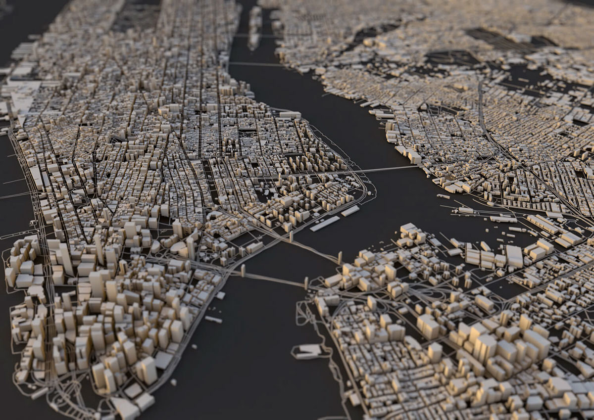 3D city map topography routes structures maps town cinema4d poster London Paris layouts Manhattan map design