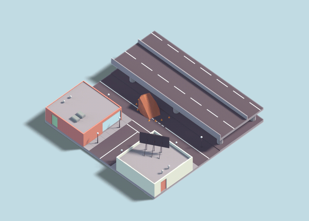 Low Poly car car chase police chase gif blender city ISO Isometric movie