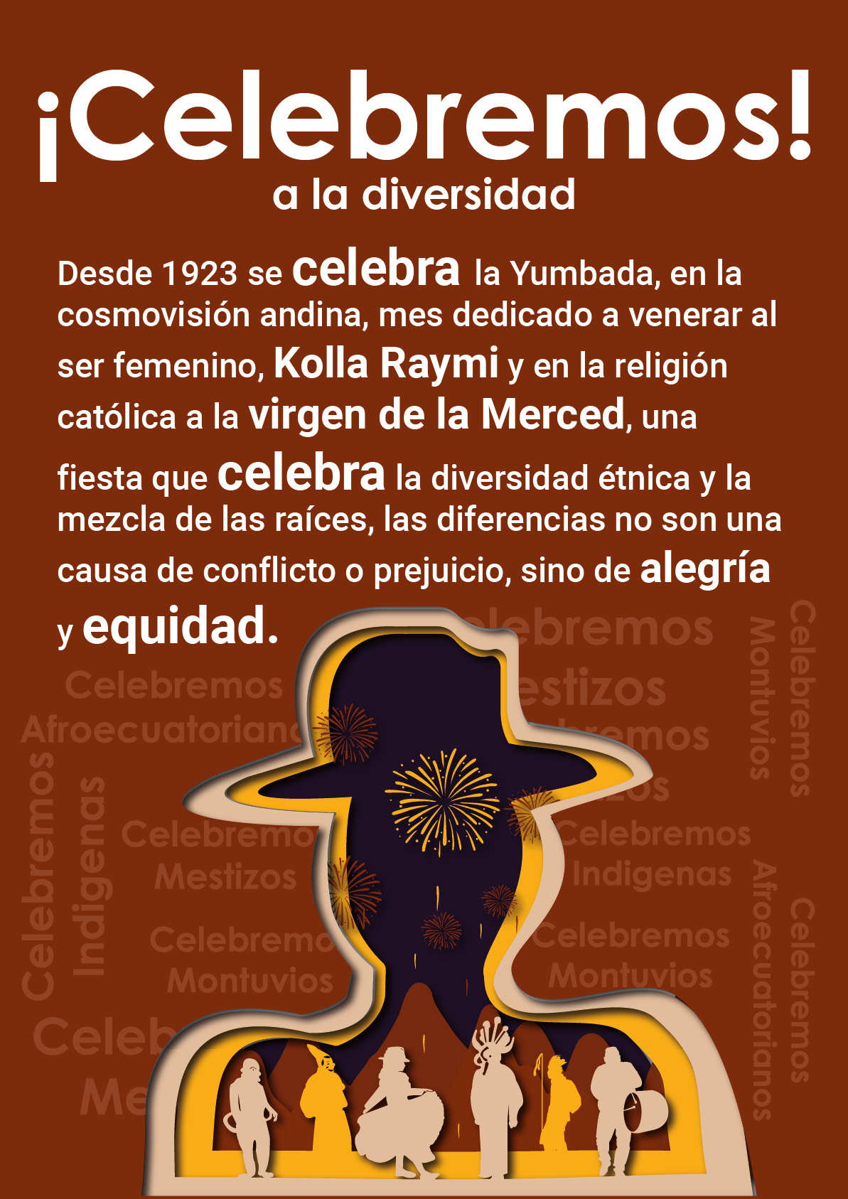 Diversity ETNICO etnic inca equidad papercut paperart cartel Barrios quito ecuador