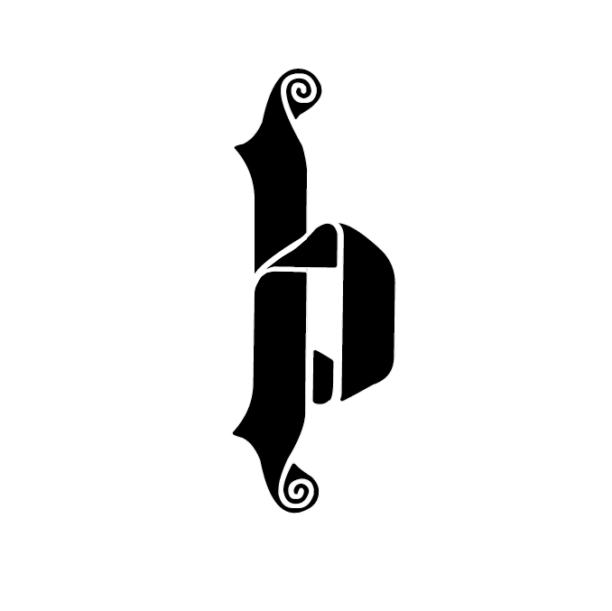 monogram logo black White