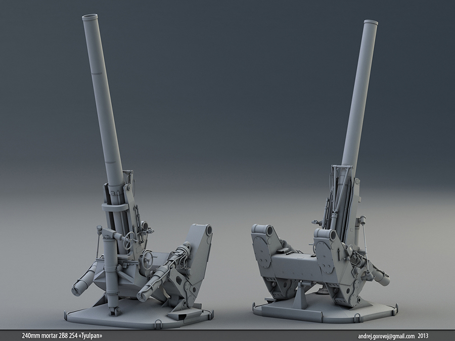 Hi-poly tech War Machine vehicles mortar tanks HardSurface modeling 3ds max wire battle