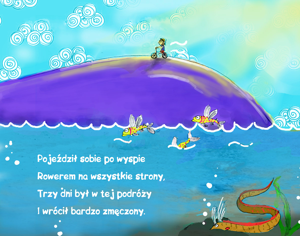 mr miniscule Whale book kids cover tuwim julian maluśkiewicz wieloryb książka dla dzieci ILUSTRACJE
