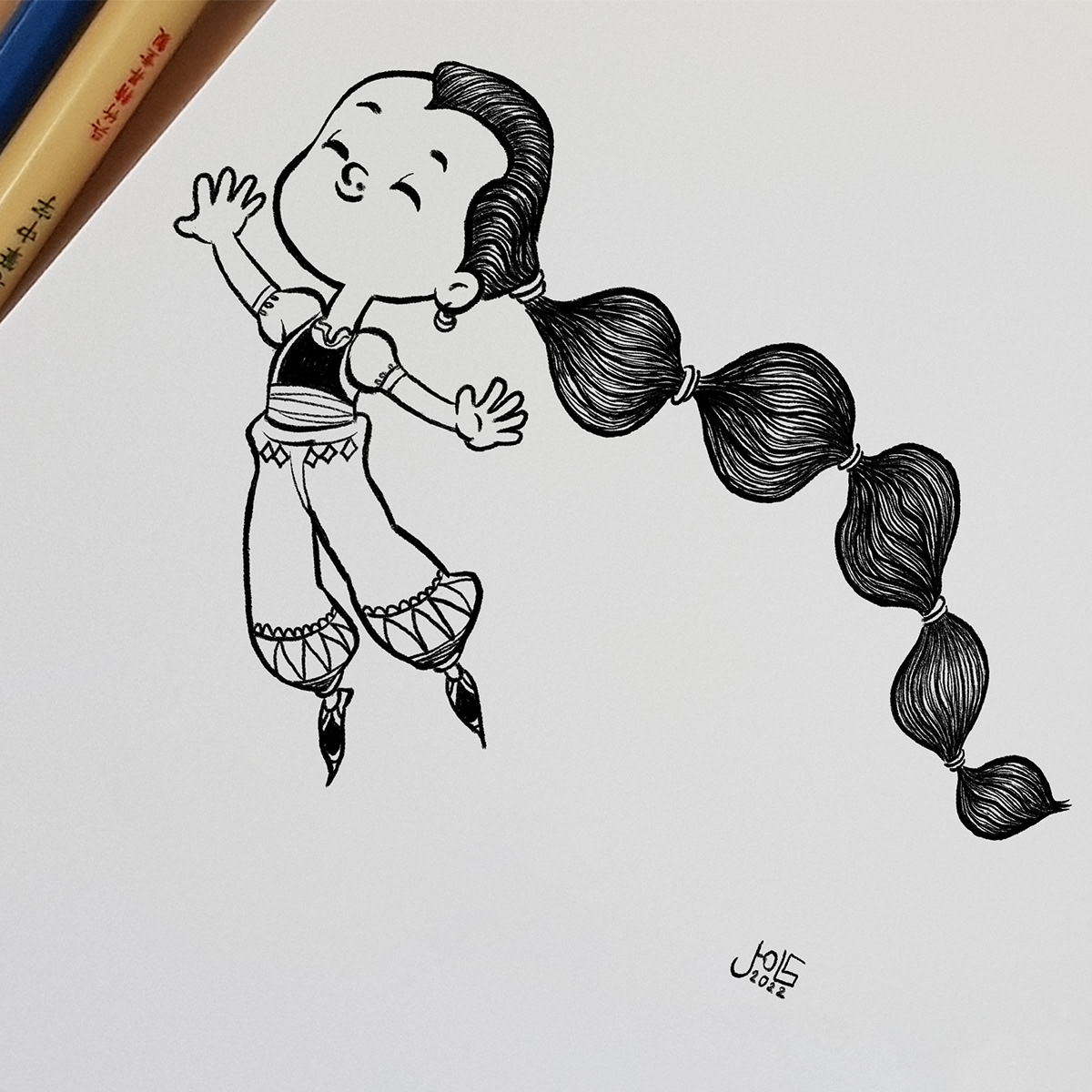 kids children Character design  ink black and white watercolor traditional sketch kidlit shading