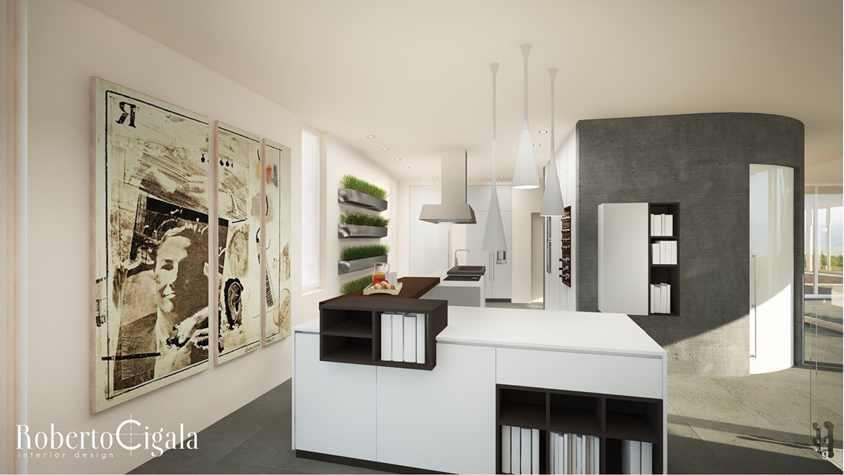 Roberto Cigala interior KK3Design lorenzo Giacomini furniture kitchen dining room