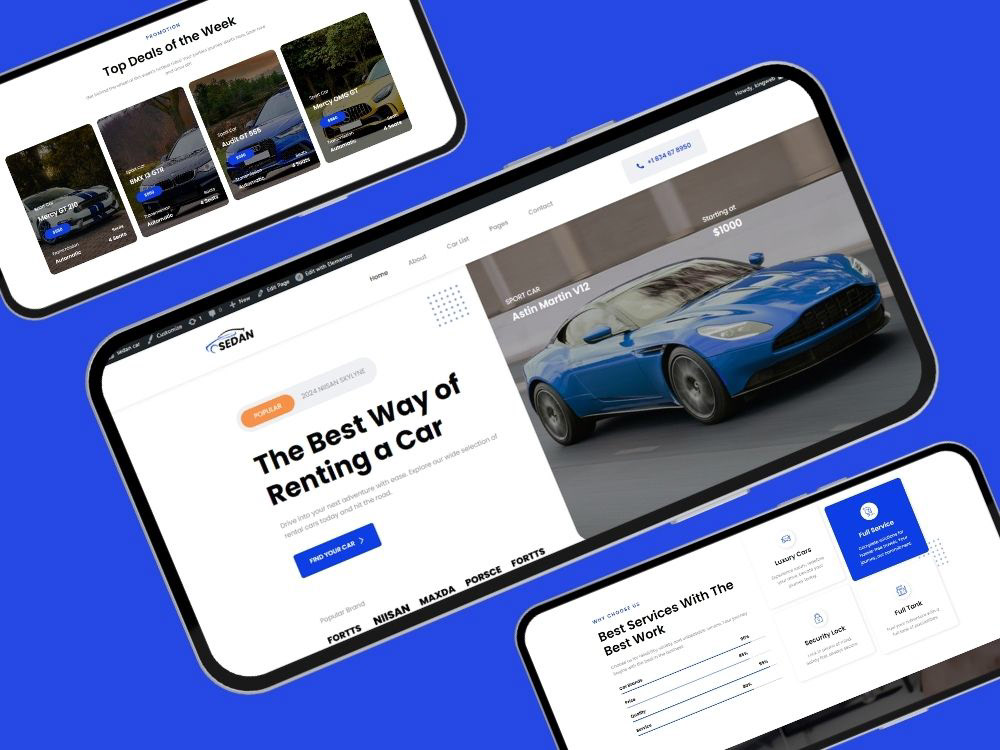Car rental car rental website landing page Web Design  automotive   transportation car dealer Cars Wordpress Website wix
