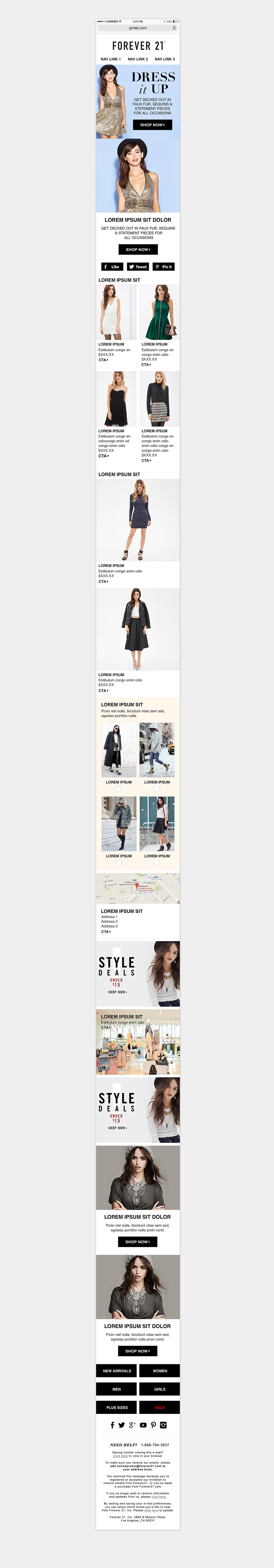 Forever 21 Retail Email email marketing modular template Clothing
