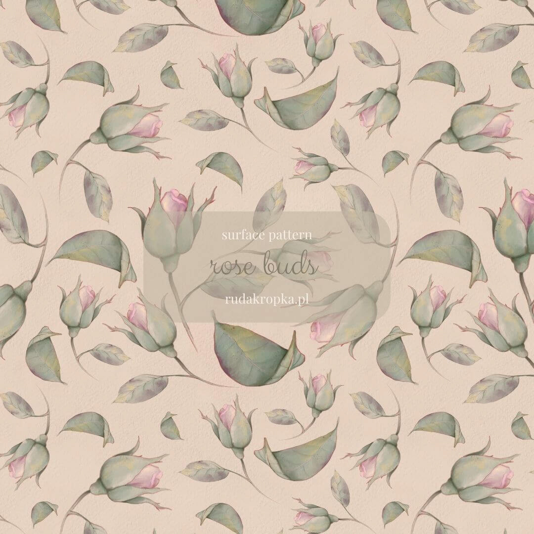 seamless patterns Roses watercolor PROCREATE ART leaves autumn Nature Interior Wrapping paper floral fabric