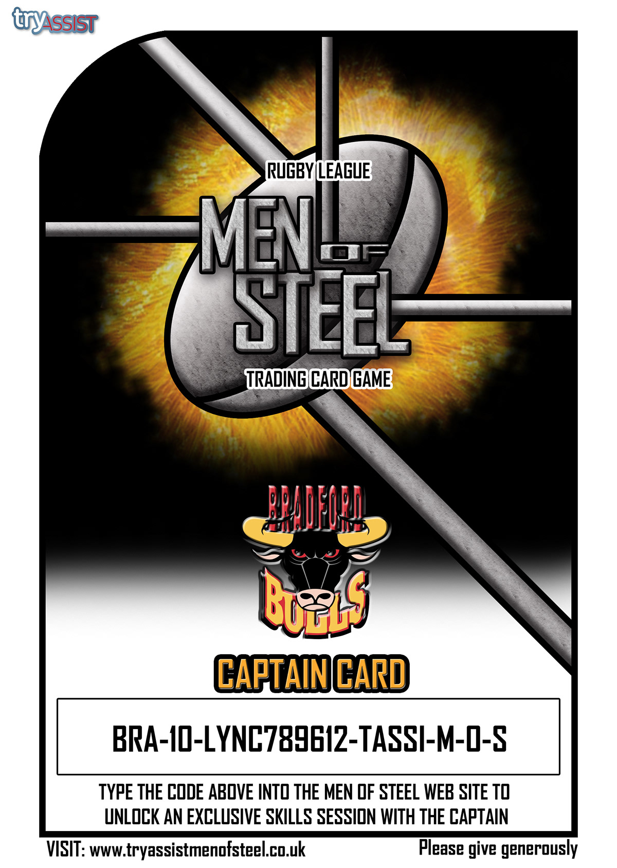 Men of Steel Tryassist trading cards Rugby