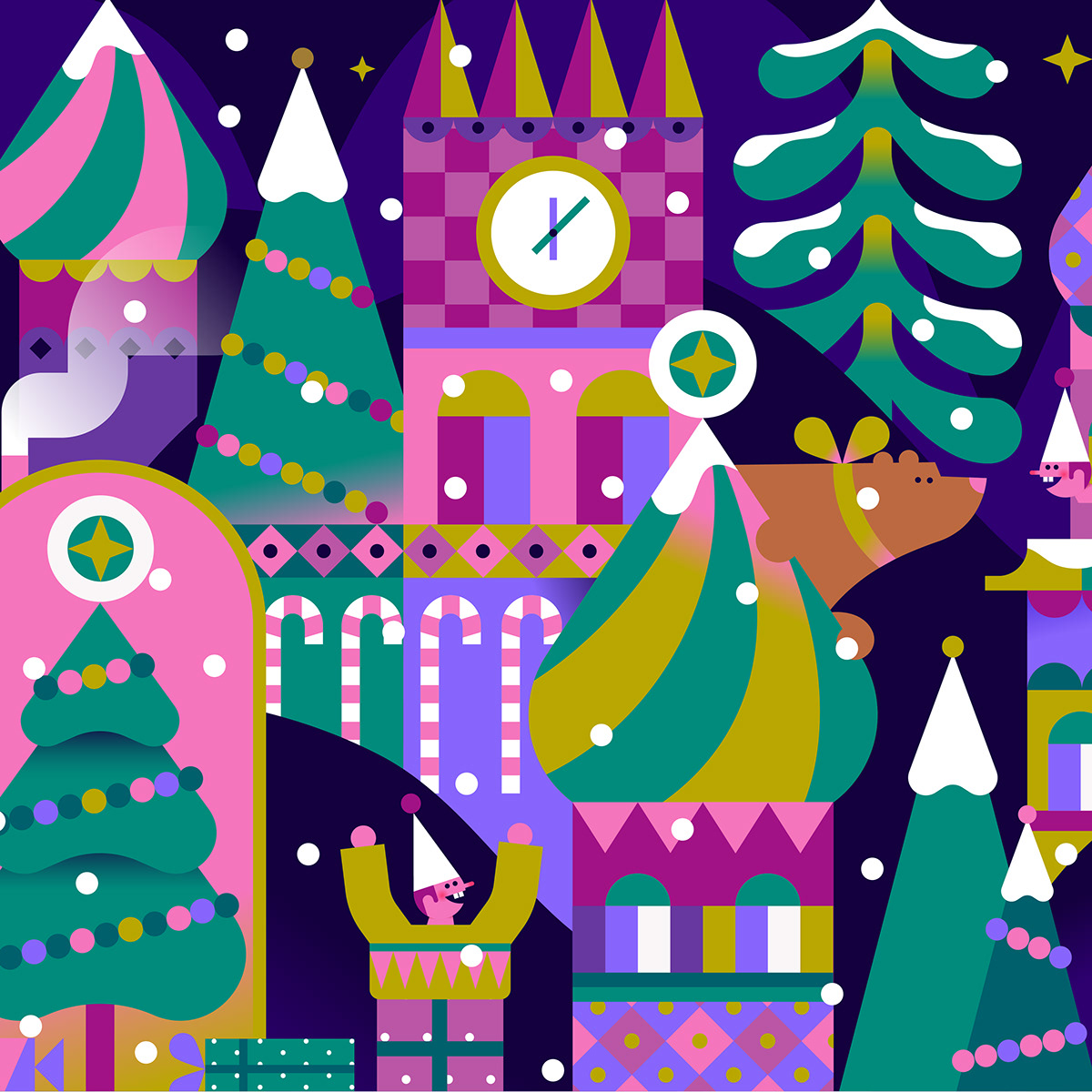 christmas Tree new year Holiday celebration Christmas xmas winter vector digital illustration