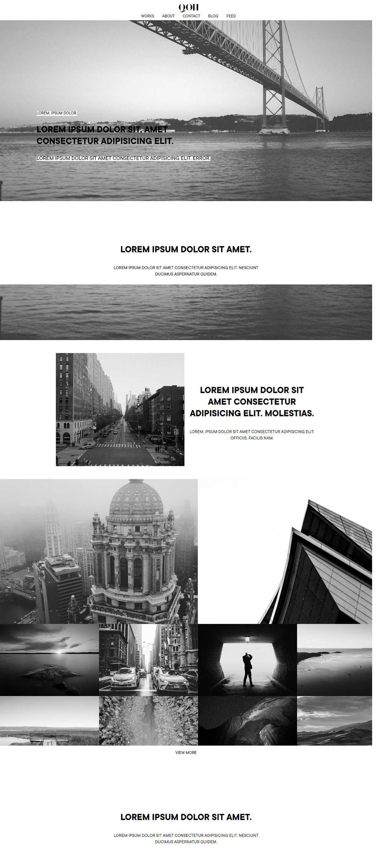 Web Design  ux UI black and white minimal Mordern Photography 