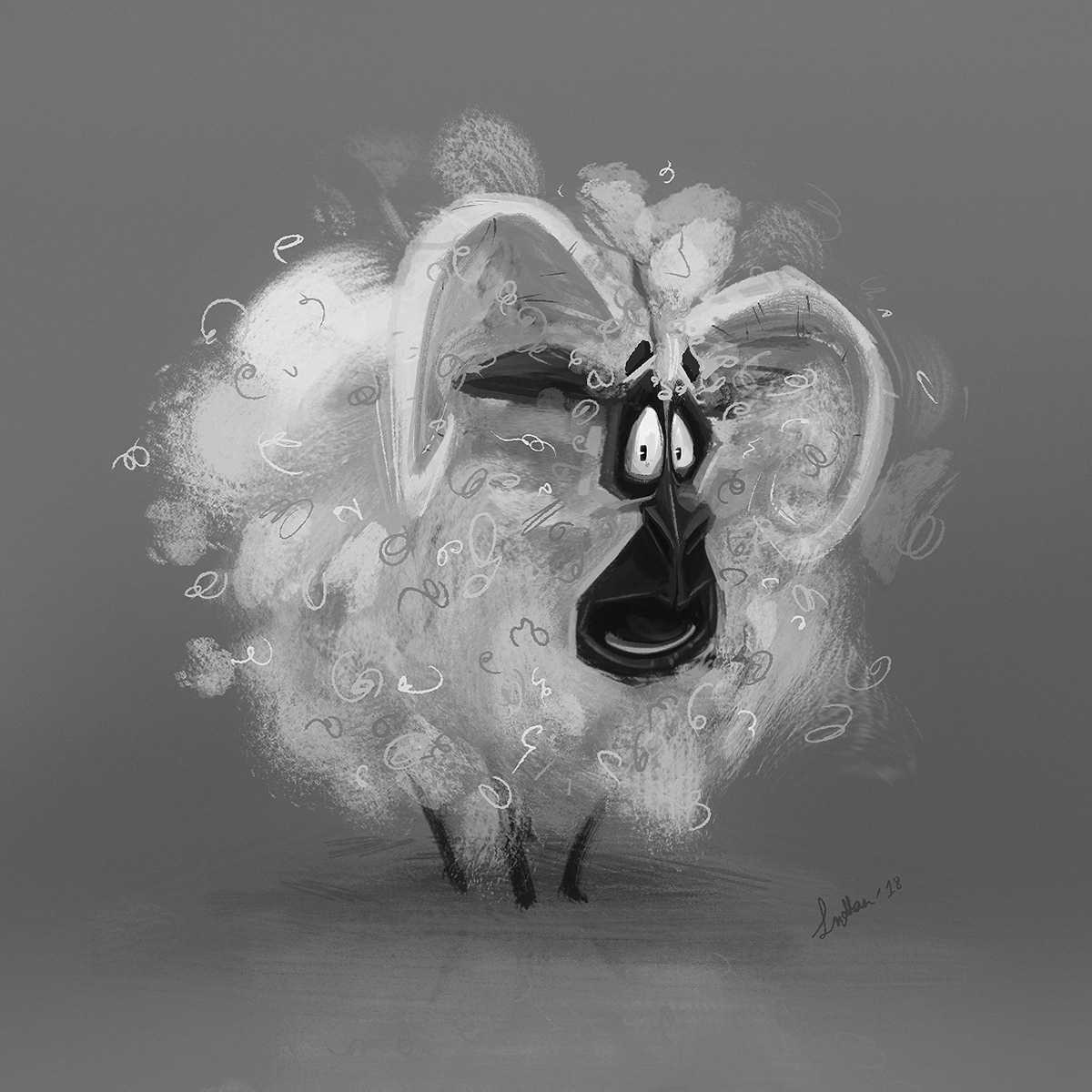 cute sheep concept art Character design  Visual Development digital painting sketch 2D