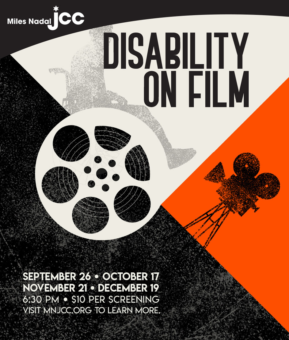 Film   disability lecture Accessibility film poster movie poster texture distressing bold graphic